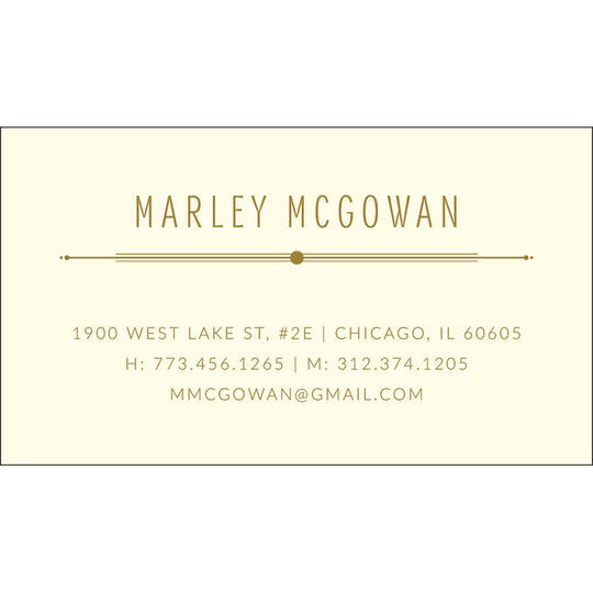 Deco Motif Contact Cards - Raised Ink